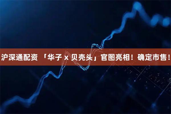沪深通配资 「华子 x 贝壳头」官图亮相！确定市售！